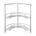 Pedestal Sink Organizer - Compact Under the Sink Rack with 2 Storage Shelves and Towel Holder - Space Saving Bathroom Storage by Lavish Home - color: Silver