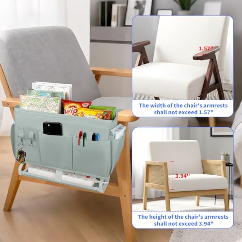 Bedside Caddy for Dorm Bed Bedside Organizer, Bedside Storage with 10 Pockets and Power Strip Holder, Multifunctional Bedside Pocket for Home, College, Dorm, Bunk/Hospital/Crib Bed (Grey) - color: Grey