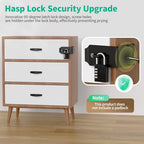 90 Degree Hasp Latch, Heavy Duty 304 Stainless Steel Padlock Hasp Lock for Right Angle File Cabinet, Desk Drawer, Tool Box, Mailbox, Bookcase (Black-4pcs) - color: Black-4pcs