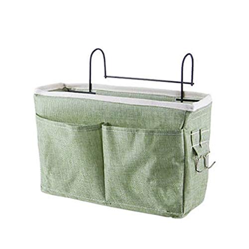 Arinda Bedside Storage Bag Hanging Organizer Bedside Caddy for Bunk Dorm Rooms Bed Rail - color: Green