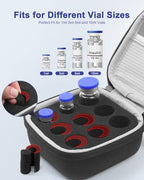 Krypthos 9 Slots Insulin Vial Protector Case, Insulin Vial Organizer Bag for Diabetics Standard 1ml 3ml 5ml and 10ml Vials, Insulin Carrying Case Fridge Holder Storage Holder, No Ice Pack