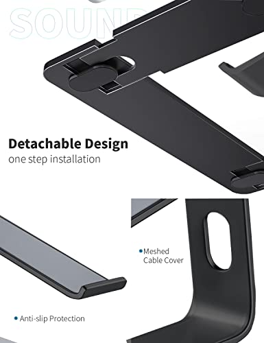 SOUNDANCE Laptop Stand, Aluminum Computer Riser, Ergonomic Laptops Elevator for Desk, Metal Holder Compatible with 10 to 15.6 Inches Notebook Computer, Black - color: B-Black, size: For 10 to 15.6 Inches Laptop