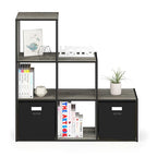 Furinno Pelli 3-2-1 Cubic Storage Cabinet, French Oak Grey/Black - color: French Oak Grey/Black, size: 3-2-1-Cube