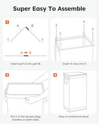 SOLEDI Slim Laundry Hamper with Lid, Narrow Laundry Basket with Removable Bags, Dirty Clothes Hamper with handle, Small Hamper perfect for Laundry room, Bathroom, Bedroom, Small spaces. 70L Grey - color: Grey, size: 70L