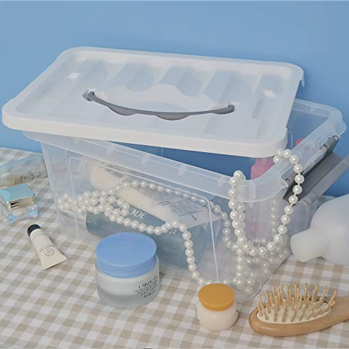 Saedy Clear Plastic Storage Bins/Containers, Multi-purpose Storage Box 6 Quart, Set of 2 - color: Grey