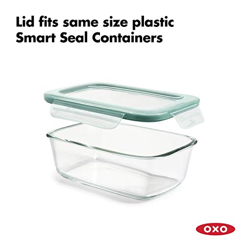 OXO Good Grips 8 Cup Smart Seal Airtight Glass Rectangle Container - size: 8 Cup, style: Glass