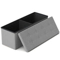 GLAXYFUR 43 Inches Folding Storage Ottoman Bench, Storage Chest, Footrest for Entryway, Living Room, Holds up to 660 lb, Light Grey - color: Light Grey