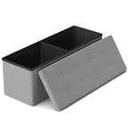 GLAXYFUR 43 Inches Folding Storage Ottoman Bench, Storage Chest, Footrest for Entryway, Living Room, Holds up to 660 lb, Light Grey - color: Light Grey