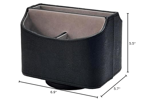 UnionBasic Rotating Desk Organizer, 360 Desk Spinning Caddy, Desktop TV Guide/Mail/Media/Remote Controller Holder Organizer,Fishskin Black - color: Fishskin Black