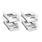 madesmart 2 Tier Organizer, Under Cabinet Storage with Pull Out Sliding Drawers, for Cleaning Supplies, Pantry, Undersink, Sponges, Bottles & Bath, Pull Out Baskets, Frost 2 PACK - color: Frost