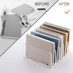 SANRUI Acrylic Desk Organizer, 5 Compartments Mail Organizer,Small File Holders Letter Organizer,Clear Office Organization,Multifunction Sorter Envelope Rack for Office,Home, School - style: 5 Sections