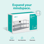 Mindspace 2 Tier Stackable Letter Tray | Paper Tray Desk Organizer | The Mesh Collection, Silver