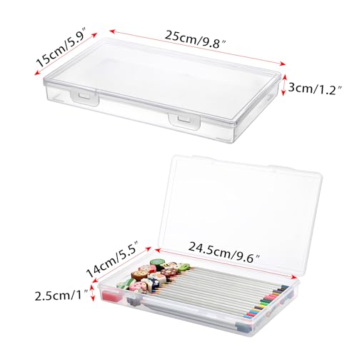 BTSKY Clear Plastic Storage Box with Flap Lid, Multipurpose Craft Organizers and Storage Box Art Supply Storage Organizer Plastic Sewing Box for Beads Pencils Sticky Notes, 4 Pack Medium Small - size: Medium Small-4 Pack