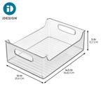 iDesign Stackable Clear Plastic Storage Bin, Kitchen Organizers for Fridge, Cabinet, or Pantry, 4-Pack - size: 14 x 10 x 5, style: Pack of 4