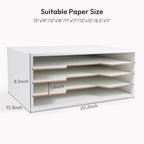 Yumkfoi 12x18 Construction Paper Organizer, 4-Tiers Paper Storage Shelf, Wooden Desk Organizer, File Holder and Letter Tray for Office, Home, Classroom - size: 20.2" x 13.3" x 8.5"