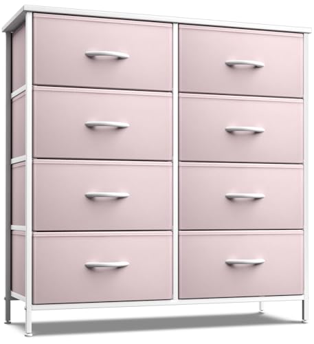 Sorbus Kids Dresser with 8 Drawers - Storage Unit Organizer Chest for Clothes - Bedroom, Kids Room, Nursery, & Closet (Pink, 31.5 x 12 x 32-8 Drawer) - color: Pink, size: 8 Drawer