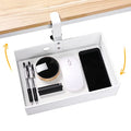 Mesh Desk Organizer and Clamp-on Swivel Pencil Drawer, Desk Hidden Desk Organizer Extra Sturdy C-Clamp Mount System and Easy to Instal, Home Office Art Supply Storage Box (White) - color: White