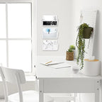 Colarr 6 Pack Expandable Pocket Wall File Holder Plastic Hanging Wall Organizer Space Saving Wallmount File Holder for Office Mail Letter Magazine(Clear) - color: Clear