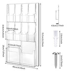 Weysat Acrylic Brochure Holder Wall Mount, Clear Plastic Pamphlet Holder Magazine Display Trifold Flyer Rack Hanging Literature Storage Organizer(2 Magazine Pockets, 8 Pamphlet Pockets) - size: 2 Magazine Pockets, 8 Pamphlet Pockets