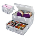 EASEVE Sock Underwear Drawer Divider - Closet Organizers and Dresser Organizer Wardrobe Clothes Box Storage Bins with Lid for Bra, Leggings, Shirt, Panty (1 Pack, Grey) - size: 1 Pack