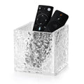 Remote Control Holder, Acrylic Desk Organizer Stone Texture TV Remote Holder Cosmetic Storage Box Modern Remote Organizer Remote Storage Box for Home Office School.