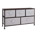 Amazon Basics Extra Wide Fabric 5-Drawer Storage Organizer Unit for Bedroom Closet, Bronze - color: Bronze
