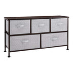 Amazon Basics Extra Wide Fabric 5-Drawer Storage Organizer Unit for Bedroom Closet, Bronze - color: Bronze