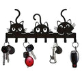 Key Holder Wall Mounted with Screws and Anchors, Black Multifunctional Key Hanger with 8 Hooks, Entryway Front Door Kitchen Hallway Garage Office - color: 3 Cats Black