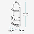 Zenna Home 5890KK, Large Over-the-Showerhead Caddy, Frosted