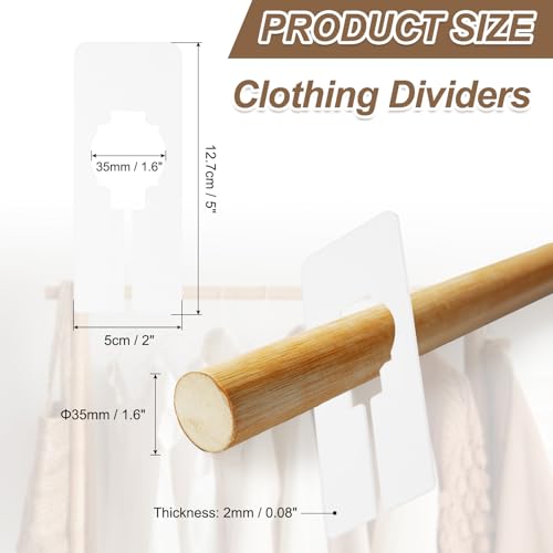 PATIKIL 16 Pcs Rectangle Clothes Dividers, 5 Inch Blank Clothing Rack Divider Sorting Clothes Size Reusable Wardrobe Hanger Separator with Pen, White - color: White
