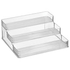 iDesign 3-Tier Spice Rack Organizer for Cabinets, Pantry or Countertop, Set of 2, Clear, Made in USA - style: Pack of 2