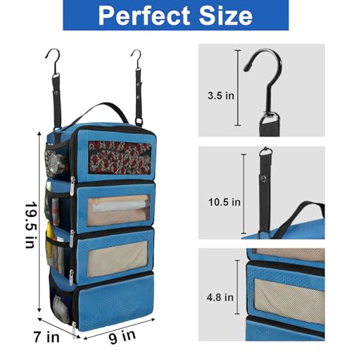 Olosar Suitcase Organizer, Travel Luggage Organizer Portable Hanging Travel Shelves Collapsible Hanging Packing Cubes for Carry on Suitcase - color: Blue-S, size: Small
