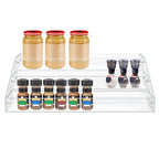 PMMASTO Widen Tiered Spice Rack, Seasoning Organizer, Clear Acrylic Vertical Shelves Can Organizer for Countertop, Cabinet, Pantry, Kitchen Organization and Storage - 3 Tier - size: Widen 3 Tier - inner width 3''