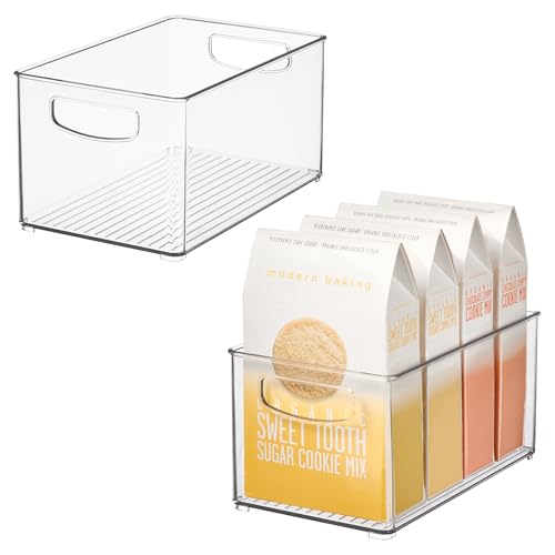 iDesign Stackable Clear Plastic Bin - Kitchen Organizers and Storage for Fridge and Pantry, 2-Pack - style: Pack of 2
