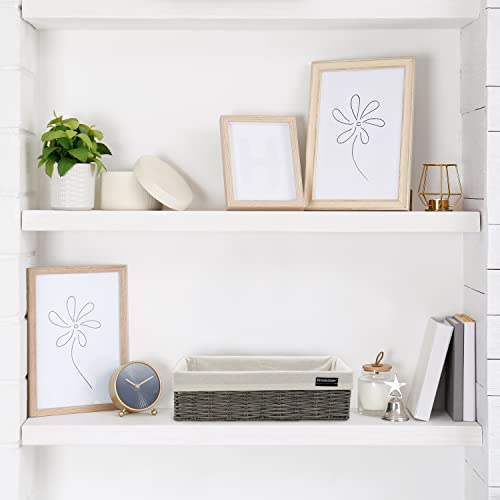 Brookstone Wicker Shelf Storage Basket Decorative Shelf Bin, bathroom organizers and storage, Boho Living Room Decor, Spring Storage 2026 - Single Basket - color: Grey Single Pack