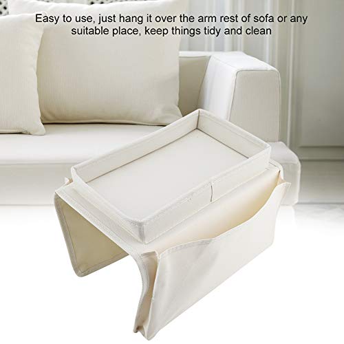 Armchair Caddy, Couch Caddy Chair Side Pocket Organizer Arm Chair Organizer Chair Arm Organizer Sofa Remote Control Holder(Beige) - color: Beige
