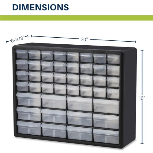 Akro-Mils 44-Drawer Plastic Drawer Storage Cabinet for Garage Organization, Bead Organizer, Building Bricks Storage, Teacher Toolbox, Makeup Organizer, 20-Inch W x 6-Inch D x 16-Inch H, 10144 White - color: White, size: 44 Drawer, style: 2 pack