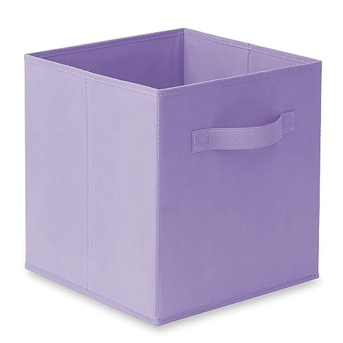 Casafield Set of 6 Collapsible Fabric Cube Storage Bins, Lavender - 11" Foldable Cloth Baskets for Shelves, Cubby Organizers & More - color: Lavender, size: 10.5" x 10.5" x 11"