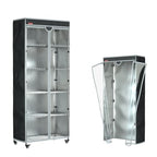 Wire Rack Cover 40"W x 18"D x 72"H – Heavy Duty Waterproof Dustproof Shelving Cover with Clear PVC Front & T-Zipper, Black Oxford Storage Organizer for Home, Laundry or Basement (No Shelves) - size: 40"Wx18"Dx72"H
