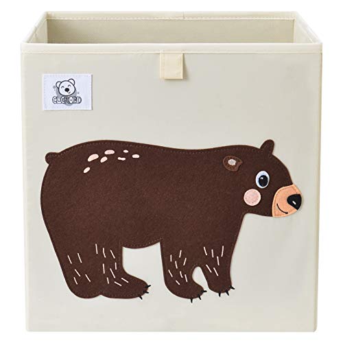 CLCROBD Foldable Animal Cube Storage Bins Fabric Toy Box/Chest/Organizer for Toddler/Kids Nursery, Playroom, 13 inch (Bear) - color: Bear