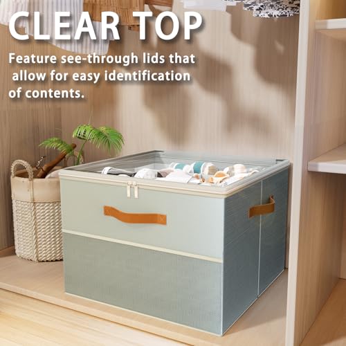 Shoe Organizer for Closet,2 Pack Foldable Shoe Storage Organizer Box Bin with Adjustable Dividers and Clear Cover, Fits up to 16-32 Pairs（Grey） - color: Grey