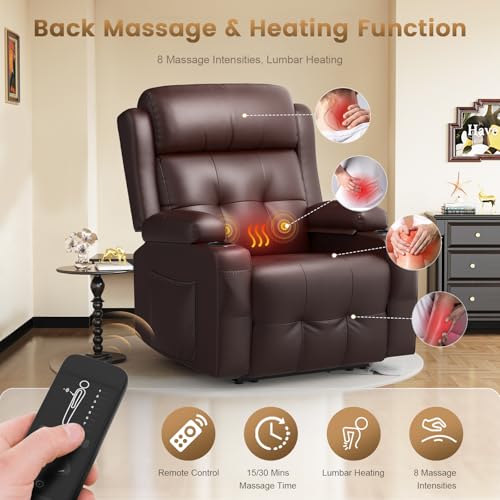Recliner Sofa Set, RV Wall Hugger Recliners with Loveseat Recliner & Single Chair, Home Theater Reclining Sofa Set with USB, Cup Holders & Storage Console, Movie Theater Seats Couches for Living Room - color: Brown, size: 2-Seater + 1 Chair