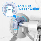 Sewulidon Aluminum Alloy Hanging Shower Caddy for Handheld Shower Heads,Rustproof Hose Shower Organizer 4 Levels Height Adjustable Shower Rack with Hooks,Razor Holder,Soap Holder - color: Aluminum Silver