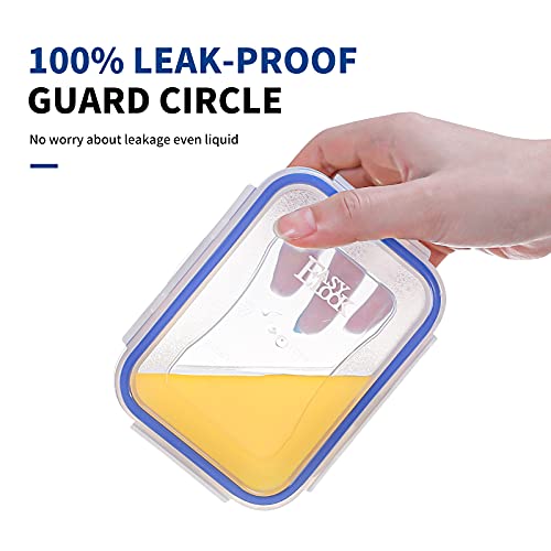 KIGI Small Food Storage Containers, Rectangle, 4-Sided Locking Airtight Lids, BPA-Free Plastic, Leak-Proof for Lunch, Meal Prep, Snack & Portion Control, 17 oz / 2.1 Cup, 8 Piece Set - size: 2.1 cup (8-Piece)