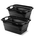 CleverMade Collapsible Laundry Baskets - 39L Foldable Large Collapsible Laundry Basket with Handles for Space Saving Storage, Black, 2 Pack - size: 2 Pack