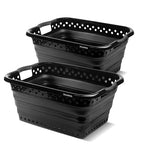 CleverMade Collapsible Laundry Baskets - 39L Foldable Large Collapsible Laundry Basket with Handles for Space Saving Storage, Black, 2 Pack - size: 2 Pack