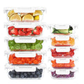KOMUEE 10 Pack Glass Food Storage Containers, Meal Prep Containers with Lids, Airtight Glass Lunch Boxes, Freezer, Oven, and Microwave Safe, White - color: White