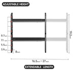 2Pack Expandable Cabinet Shelf Organizers, Stackable Metal Shelves Extender for Kitchen Countertop Storage, Adjustable Spices Shelves Rack Stand for Cupboard Pantry, Black - size: 2Pack-Special-8''Wx(16.5-27'')Lx9.6''H-Black