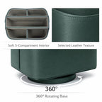 UnionBasic Rotating Desk Organizer, 360 Desk Spinning Caddy, Desktop TV Guide/Mail/Media/Remote Controller Holder Organizer,Lychee Dark Ivy - color: Lychee Dark Ivy