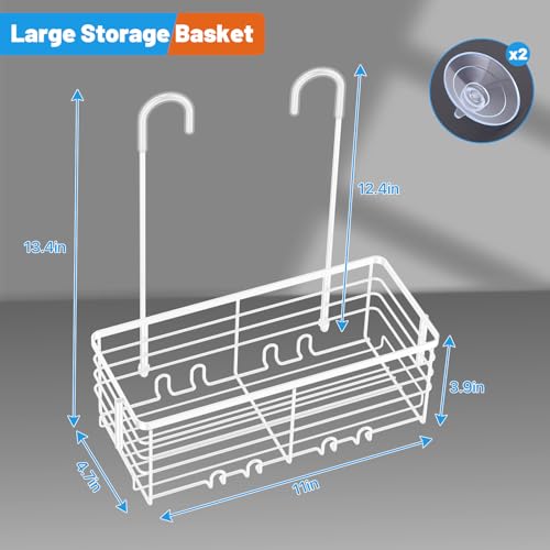YUOROS Hanging Shower Caddy, Shower Caddies Bathroom Shower Rack Organizer Shampoo Bracket (White) - color: White, size: 1 Tier